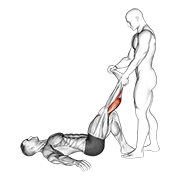 Assisted Lying Calves Stretch demonstration animation