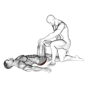 Assisted Lying Glutes Stretch demonstration animation
