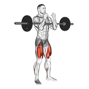 Barbell Full Zercher Squat demonstration animation