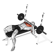 Barbell Guillotine Bench Press demonstration animation