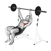 Barbell Incline Shoulder Raise demonstration animation