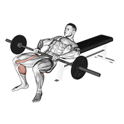 Barbell Lying Lifting On Hip demonstration animation