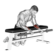 Barbell Palms Up Wrist Curl Over A Bench demonstration animation