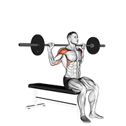 Barbell Seated Behind Head Military Press demonstration animation
