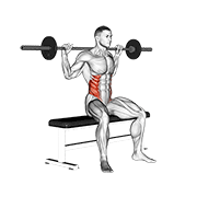 Barbell Seated Twist demonstration animation