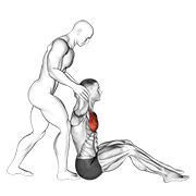 Behind Head Chest Stretch demonstration animation