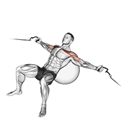 Cable Incline Fly On Stability Ball demonstration animation