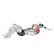 Cable Rope Lying On Floor Tricep Extension demonstration animation