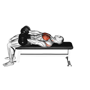 Dumbbell Around Pullover demonstration animation