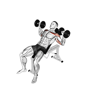 Dumbbell Incline Alternate Press demonstration animation