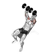 Dumbbell Incline Bench Press demonstration animation