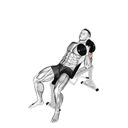 Dumbbell Incline One Arm Hammer Press demonstration animation