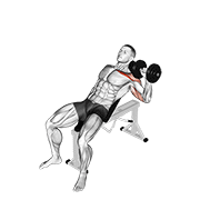Dumbbell Incline One Arm Press demonstration animation