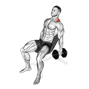 Dumbbell Incline Shrug demonstration animation