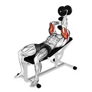 Dumbbell Lying Alternate Extension demonstration animation