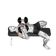 Dumbbell Lying Elbow Press demonstration animation