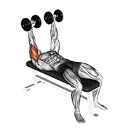 Dumbbell Lying Extension Across Face demonstration animation