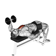 Dumbbell Lying One Arm Press V2 demonstration animation
