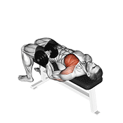 Dumbbell Lying One Arm Press demonstration animation