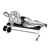 Dumbbell Lying Pronation demonstration animation