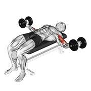 Dumbbell Lying Wide Curl demonstration animation