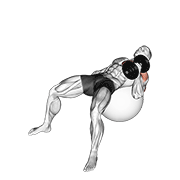 Dumbbell One Arm Hammer Press On Exercise Ball demonstration animation