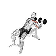 Dumbbell One Arm Incline Chest Press demonstration animation