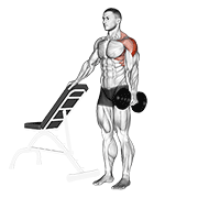 Dumbbell One Arm Lateral Raise With Support demonstration animation