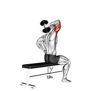 Dumbbell One Arm Triceps Extension On Bench demonstration animation
