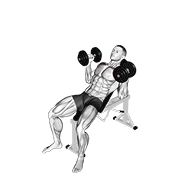 Dumbbell Palms In Incline Bench Press demonstration animation