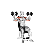 Dumbbell Seated Alternate Shoulder demonstration animation