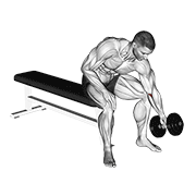 Dumbbell Seated One Arm Rotate demonstration animation