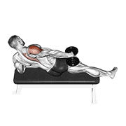 Dumbbell Side Lying One Hand Raise demonstration animation