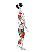 Dumbbell Single Arm Overhead Carry demonstration animation