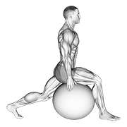 Exercise Ball Hip Flexor Stretch demonstration animation