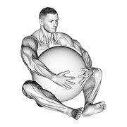 Exercise Ball Hug demonstration animation