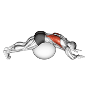 Exercise Ball Lower Back Stretch Pyramid demonstration animation