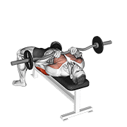 Ez Bar Close Grip Bench Press demonstration animation