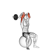 Ez Bar French Press On Exercise Ball demonstration animation