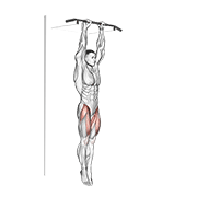 Hanging Straight Leg Raise demonstration animation