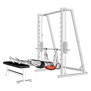 Inverted Row On Bench demonstration animation