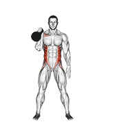 Kettlebell Bent Press demonstration animation