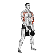Kettlebell Double Alternating Hang Clean demonstration animation