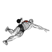 Kettlebell Extended Range One Arm Press On Floor demonstration animation