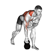 Kettlebell One Arm Row demonstration animation