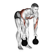 Kettlebell Two Arm Row demonstration animation