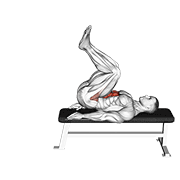 Leg Pull In Flat Bench demonstration animation