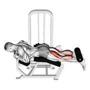Lever Lying Two One Leg Curl demonstration animation