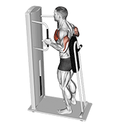 Lever Standing Chest Press demonstration animation