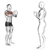 Medicine Ball Chest Pass demonstration animation